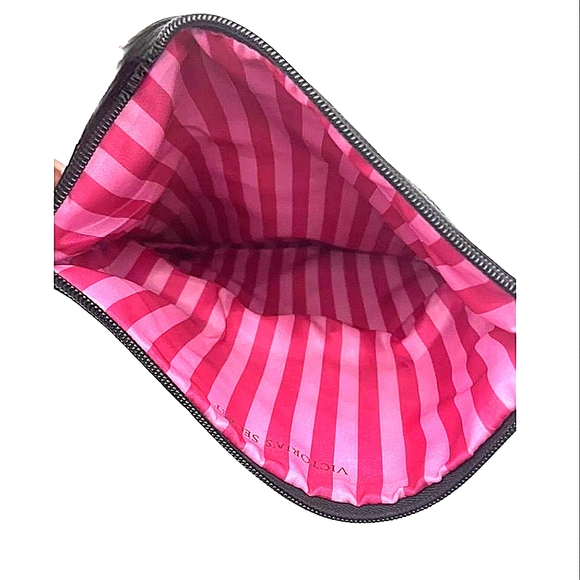 Victoria's Secret Angel Black Faux Leather Foldover Clutch 10.25"L 11.5"H 4.25"D - Picture 7 of 16